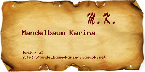 Mandelbaum Karina névjegykártya